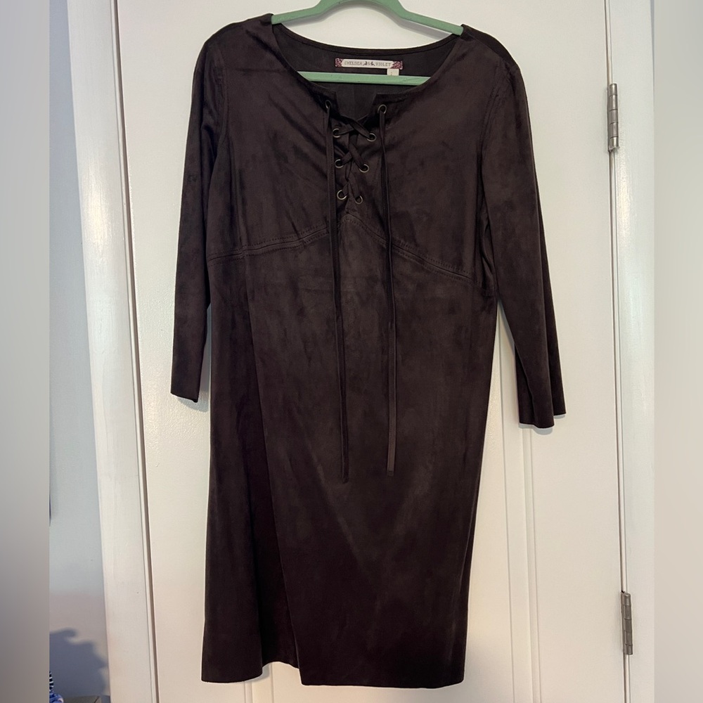 Chelsea & Violet brown faux suede dress ￼